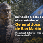 Invitación al acto por el nacimiento del General José de San Martín