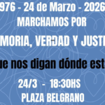 Convocan a la marcha del 24 de marzo en Plaza Belgrano