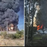 Se incendia una fábrica de pinturas en Moreno: 25 dotaciones de bomberos intentan contener las llamas