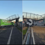 Un camión chocó y derrumbó un puente peatonal en Panamericana: corte total en Ruta 9 a la altura de Escobar